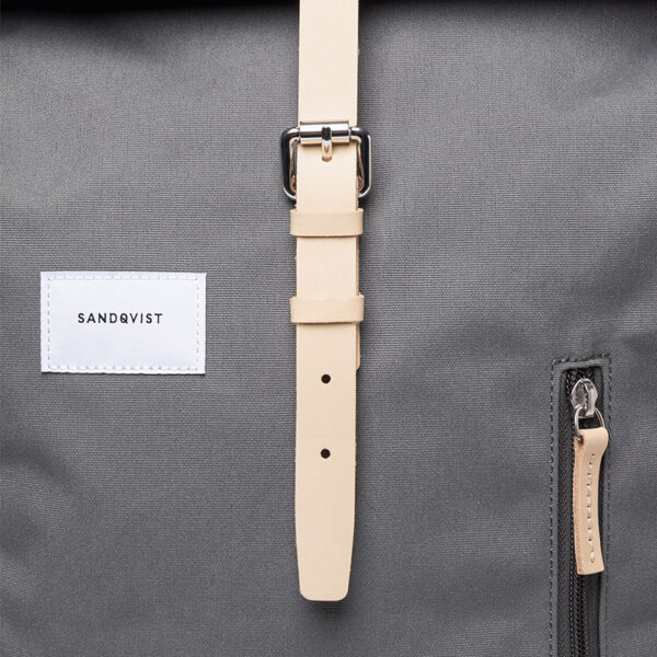 Sandqvist Dante Backpack Stone Grey with Natural Leather