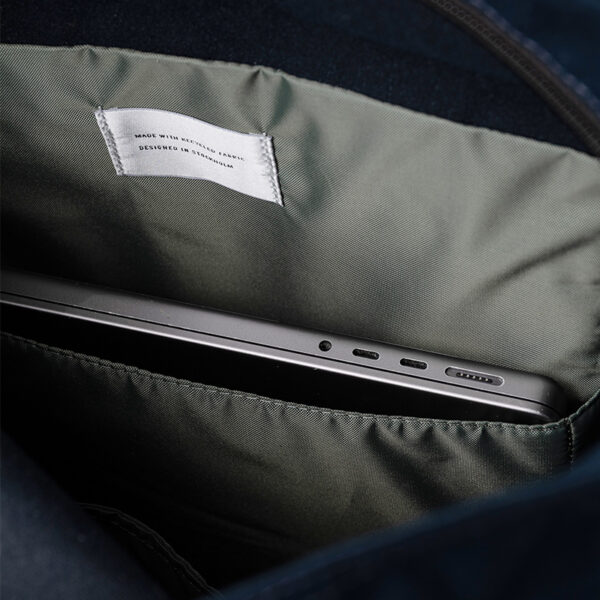 Sandqvist Dante Vegan Backpack Navy with Grey Webbing