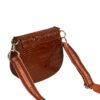 Ted Baker Darsila Branded Webbing Imitation Croc Satchel Brown