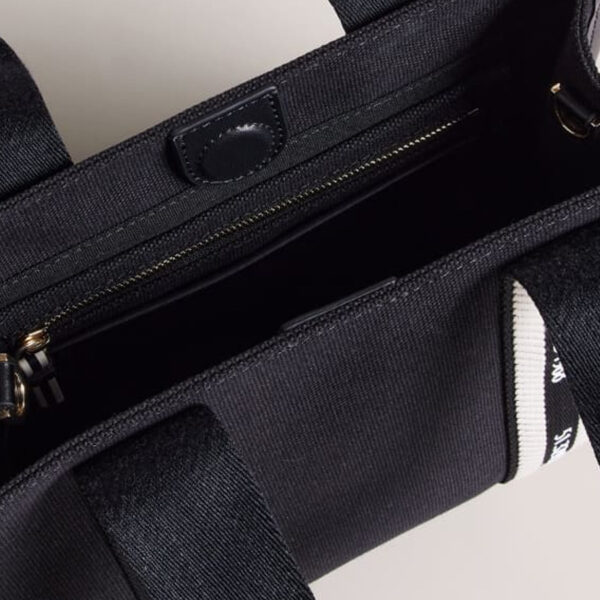 Ted Baker Georjea Branded Webbing Canvas Small Tote Black