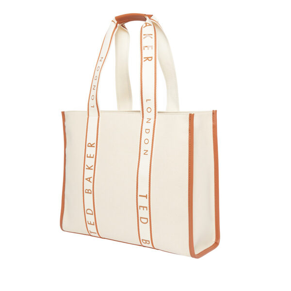 Ted Baker Georjey Branded Webbing Canvas Tote Natural