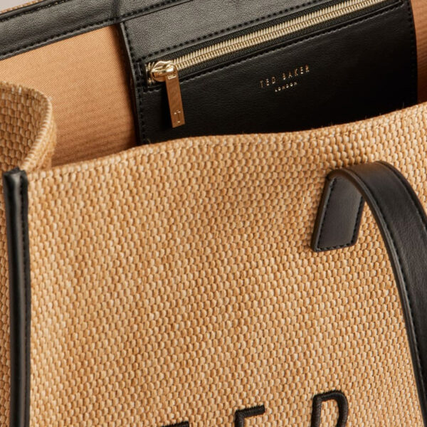 Ted Baker Pallmer Faux Raffia Large Icon Bag Natural