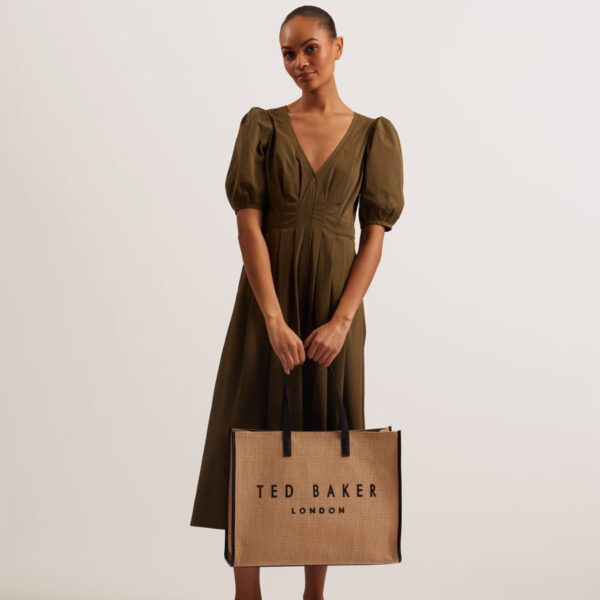 Ted Baker Pallmer Faux Raffia Large Icon Bag Natural