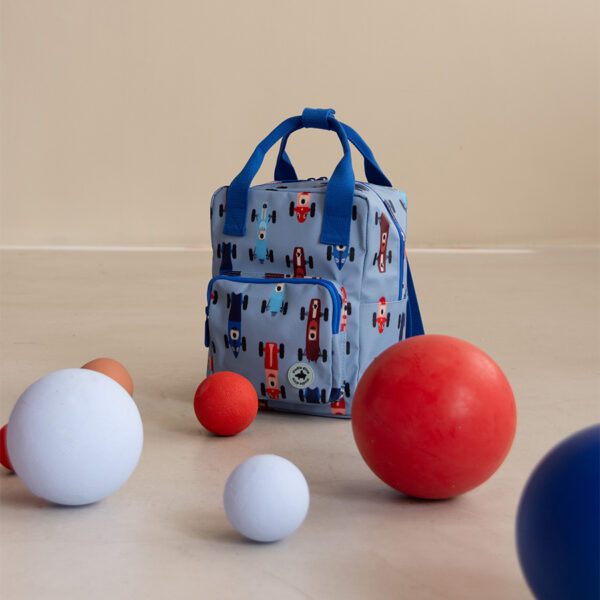 Studio Ditte backpack small race cars blue