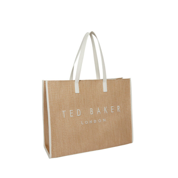 Ted Baker Pallmer Faux Raffia Large Icon Bag Ecru