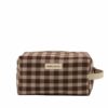 Monk & Anna Toiletry Bag Linnen Check Brown